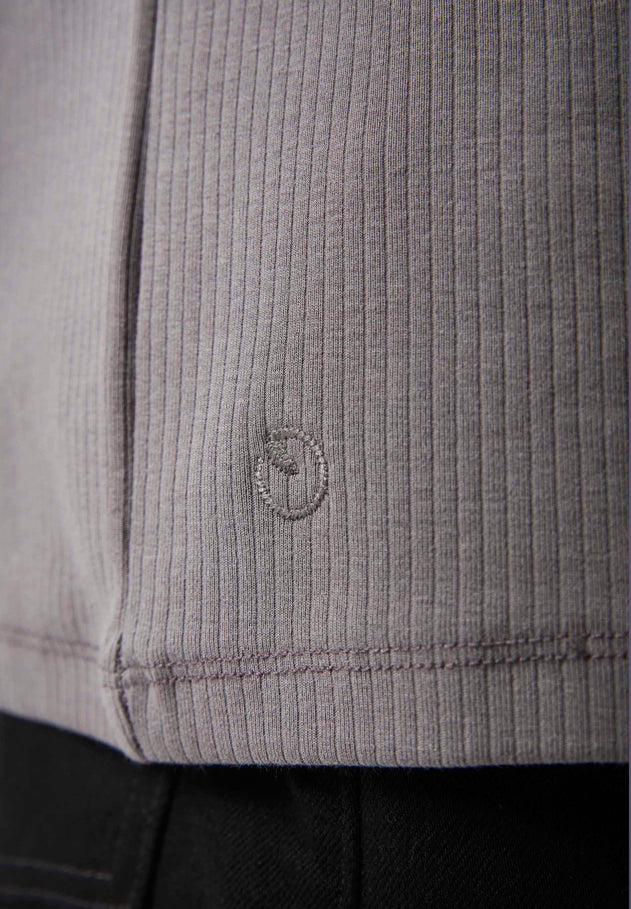 Men's Organic Cotton Turtleneck Shirt Asphalt