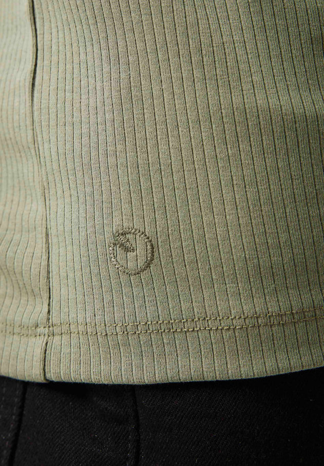 Men's Organic Cotton Turtleneck Shirt Khaki