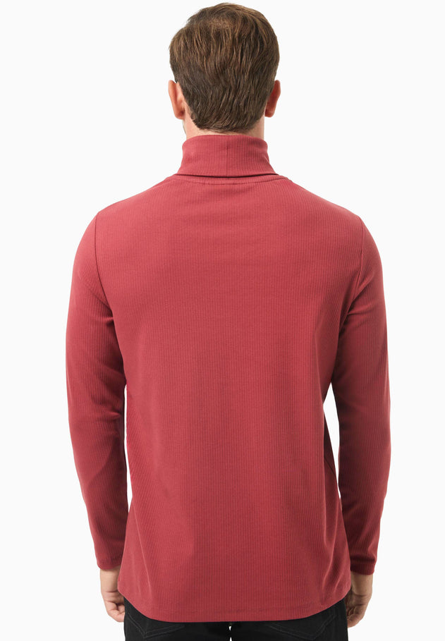 Men's Organic Cotton Turtleneck Shirt Merlot