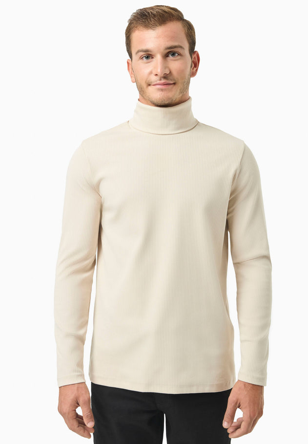 Men's Organic Cotton Turtleneck Shirt Stone