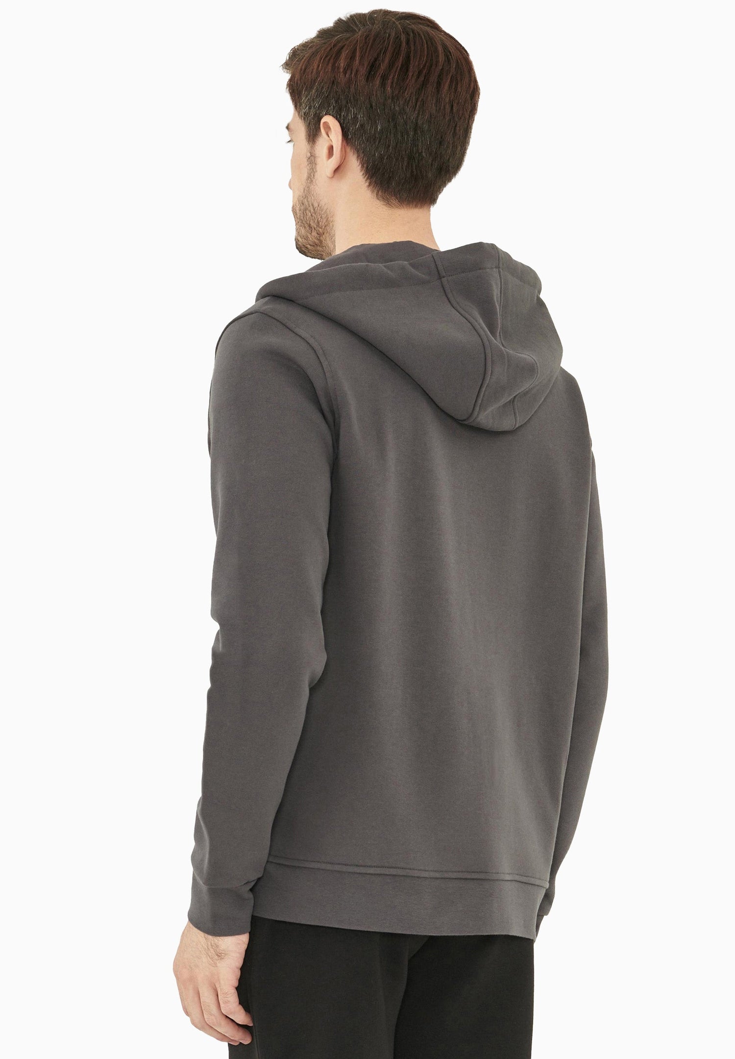 Men's Organic Cotton Fleece Zipper Hoodie Asphalt