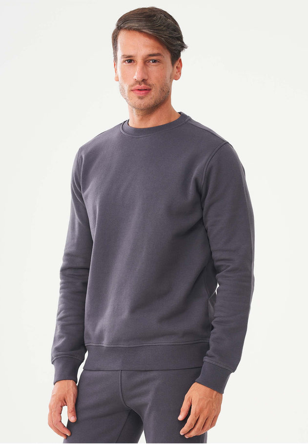 Men's Organic Cotton Fleece Sweatshirt Asphalt