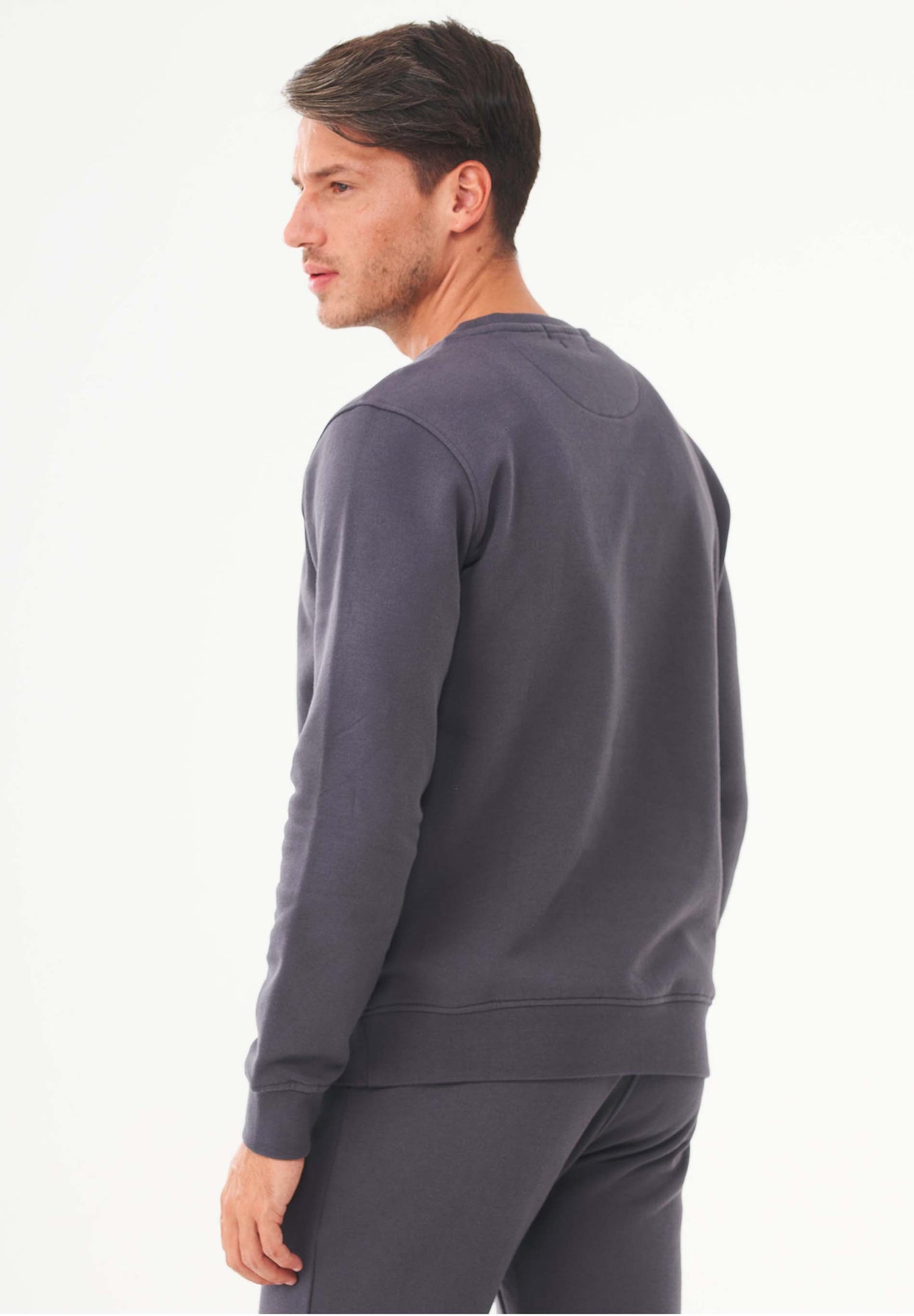 Men's Organic Cotton Fleece Sweatshirt Asphalt