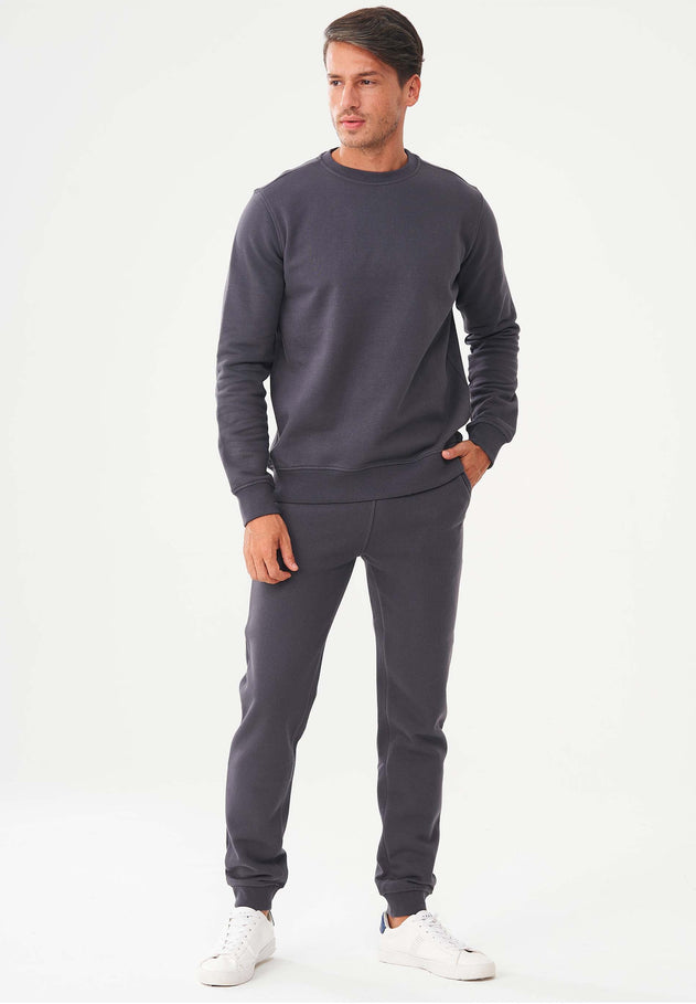 Men's Organic Cotton Fleece Sweatshirt Asphalt