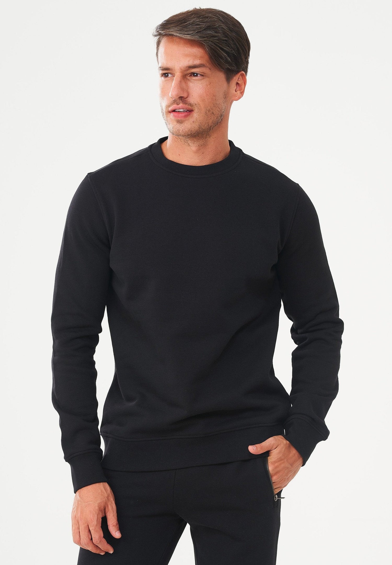 Men's Organic Cotton Fleece Sweatshirt Black