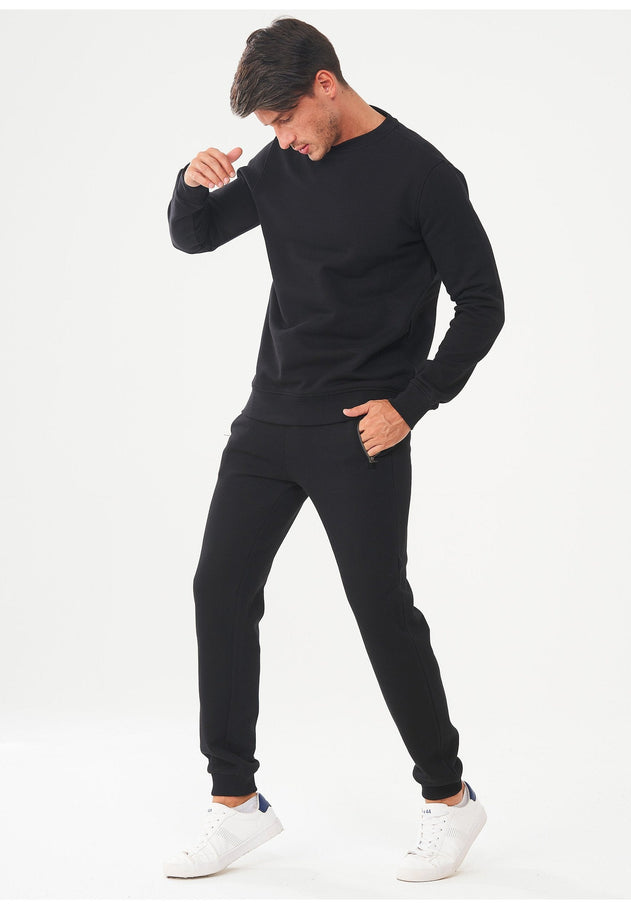 Men's Organic Cotton Fleece Sweatshirt Black