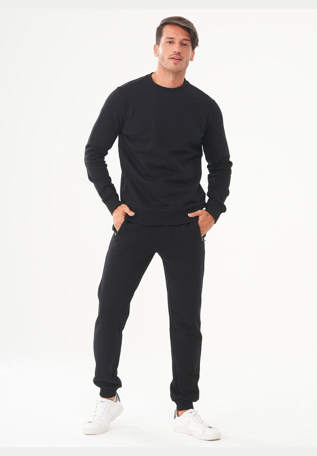Men's Organic Cotton Fleece Sweatshirt Black