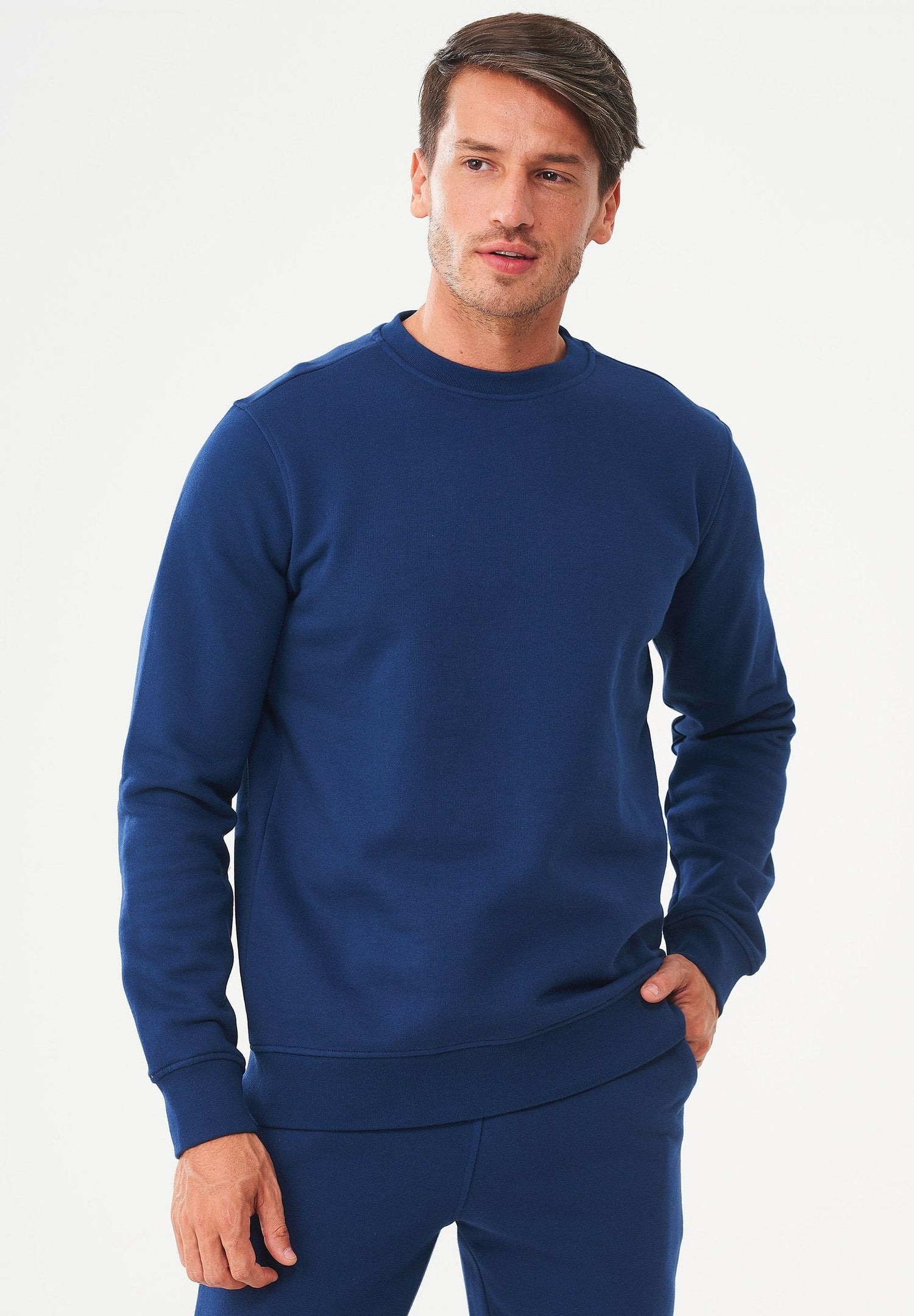 Men's Organic Cotton Fleece Sweatshirt Navy