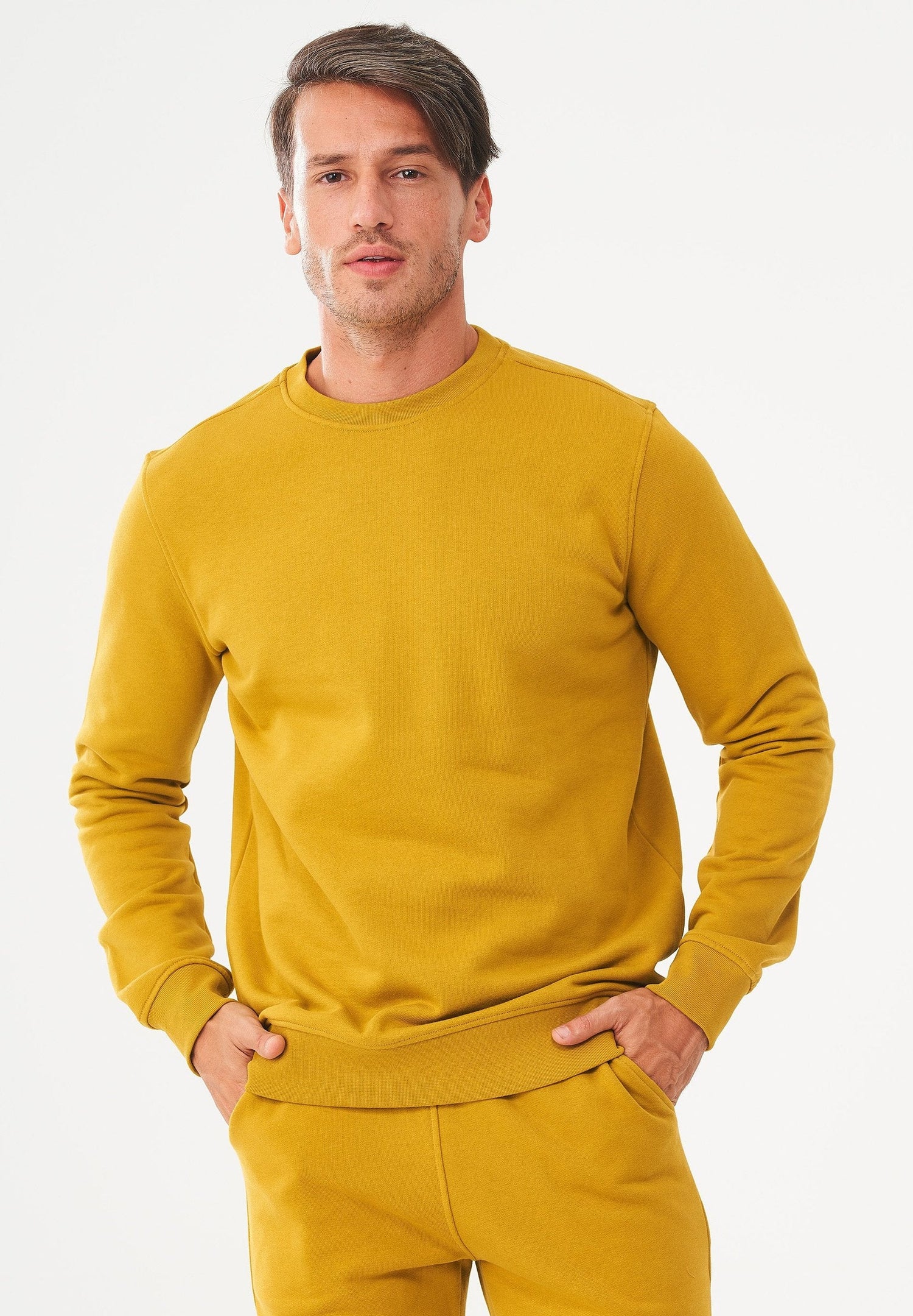 Men's Organic Cotton Fleece Sweatshirt Tobacco