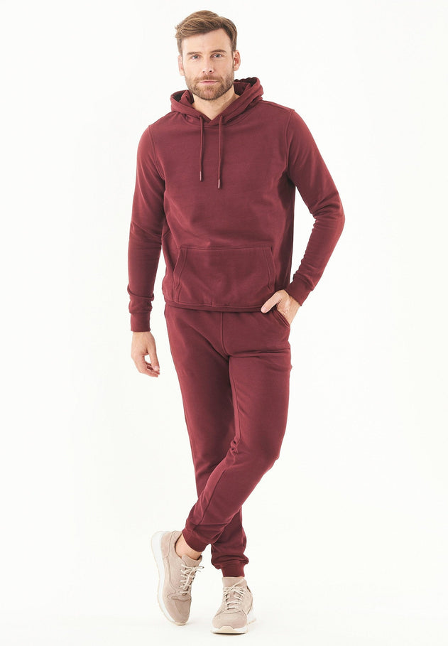 Men's Basic Soft Touch Organic Cotton Hoodie Bordeaux
