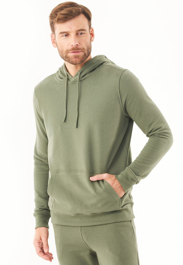 Men's Basic Soft Touch Organic Cotton Hoodie Mid Olive