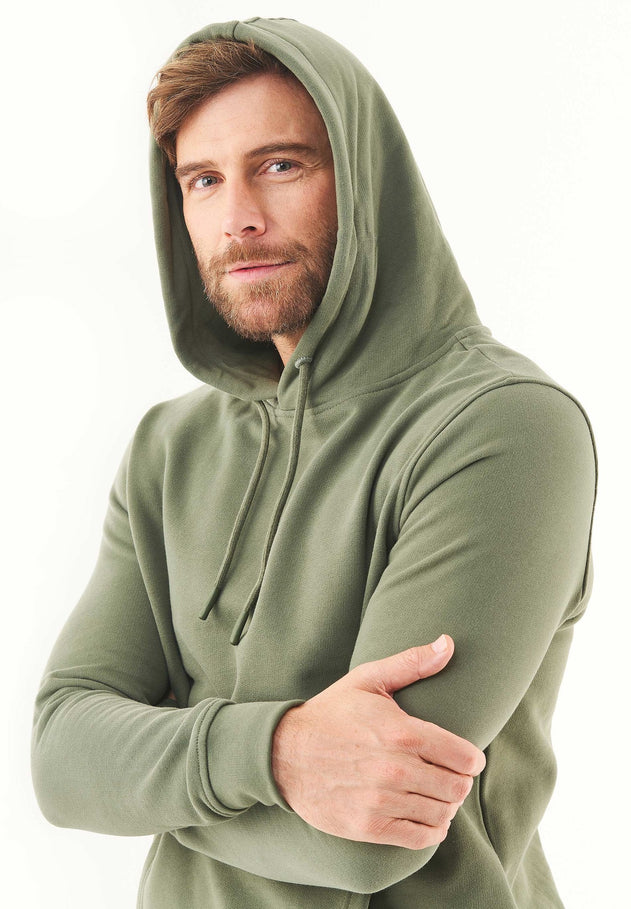 Men's Basic Soft Touch Organic Cotton Hoodie Mid Olive