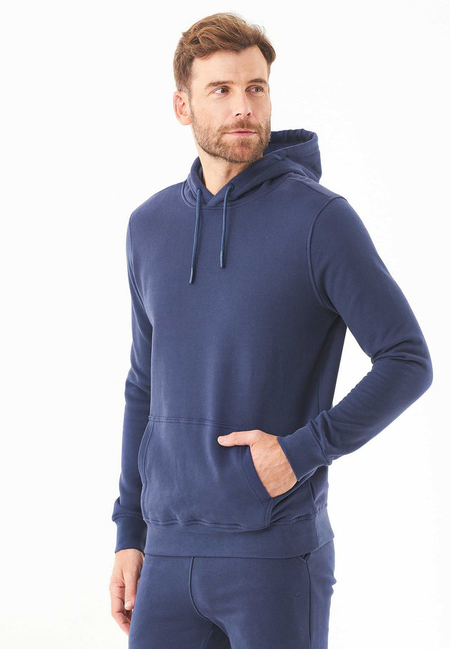 Men's Basic Soft Touch Organic Cotton Hoodie Navy
