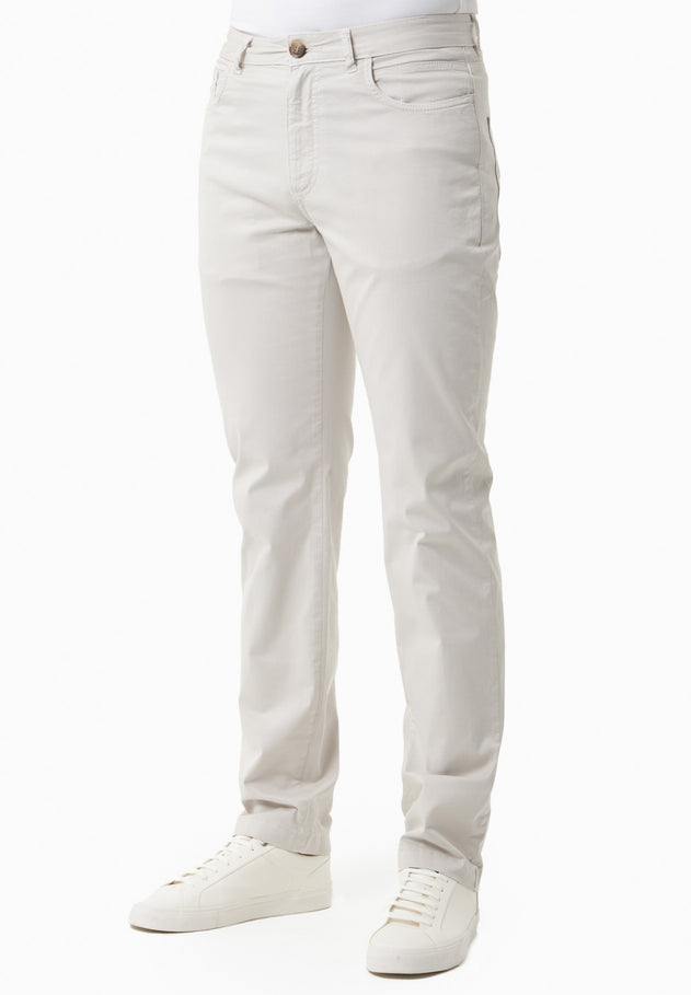 Men's Regular-Fit Organic Cotton Trousers Light Grey