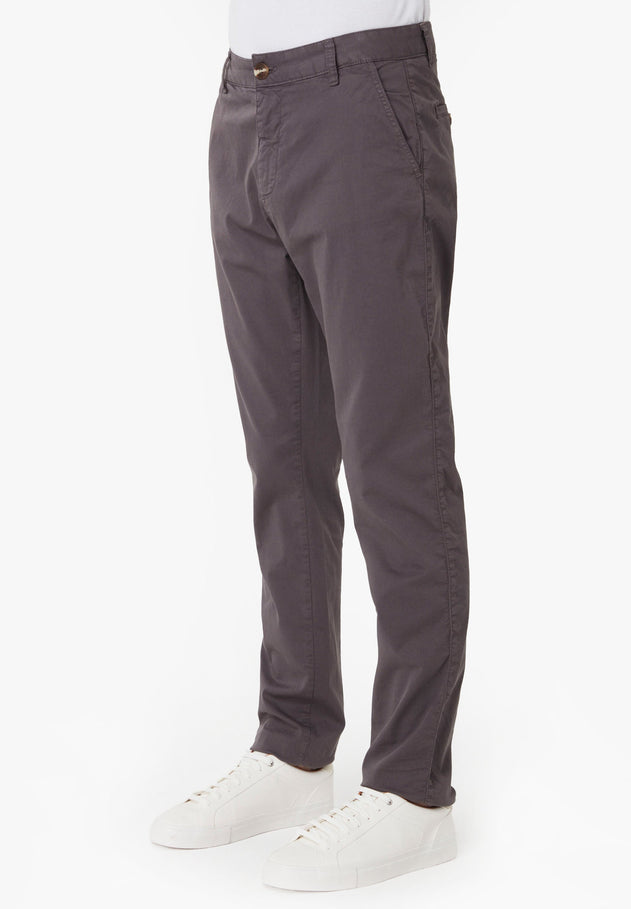Men's Slim-Fit Organic Cotton Trousers Asphalt