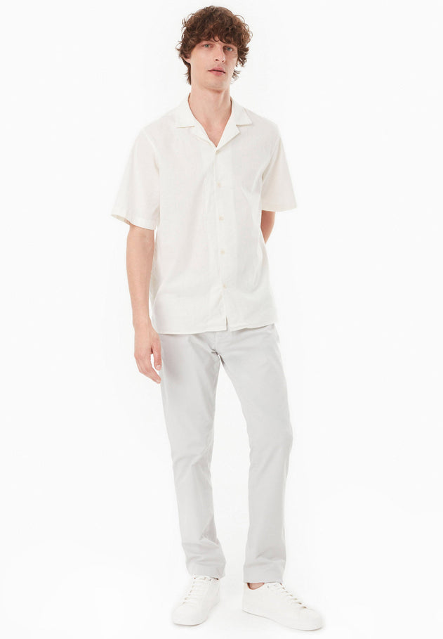 Men's Slim-Fit Organic Cotton Trousers Light Grey