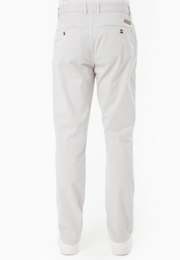 Men's Slim-Fit Organic Cotton Trousers Light Grey