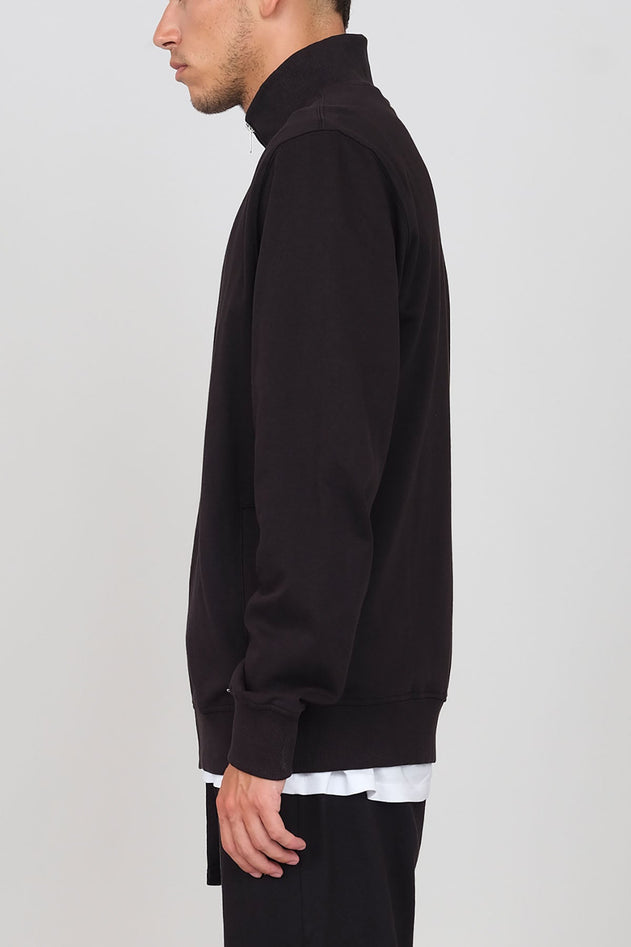 Gauze Sweatshirt With A Zipper Military Green