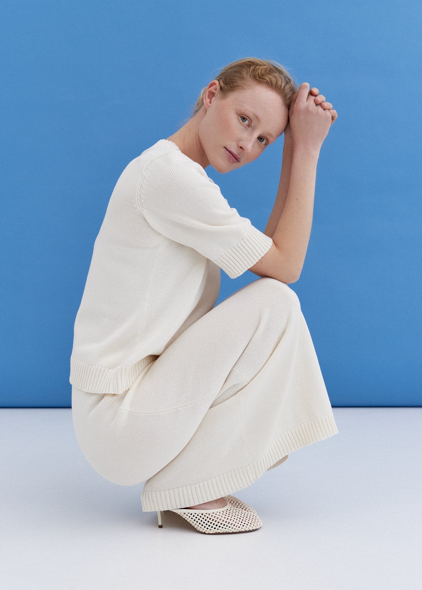 Knitted Cotton Short Sleeve Top Lily