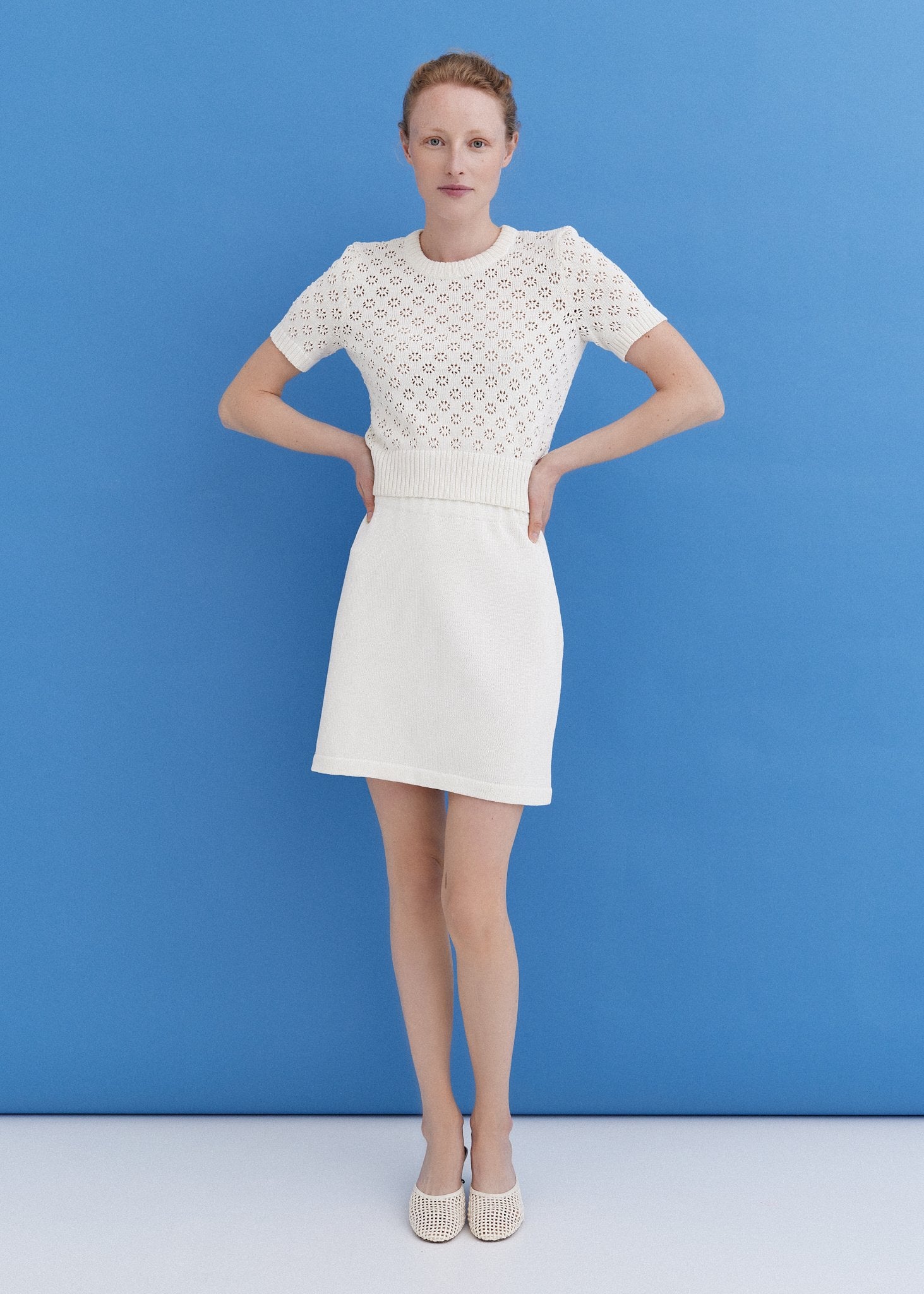 Knitted Cotton Mini Skirt