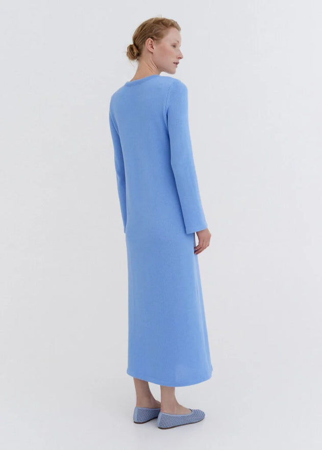 Knitted Cotton Maxi Dress Sky