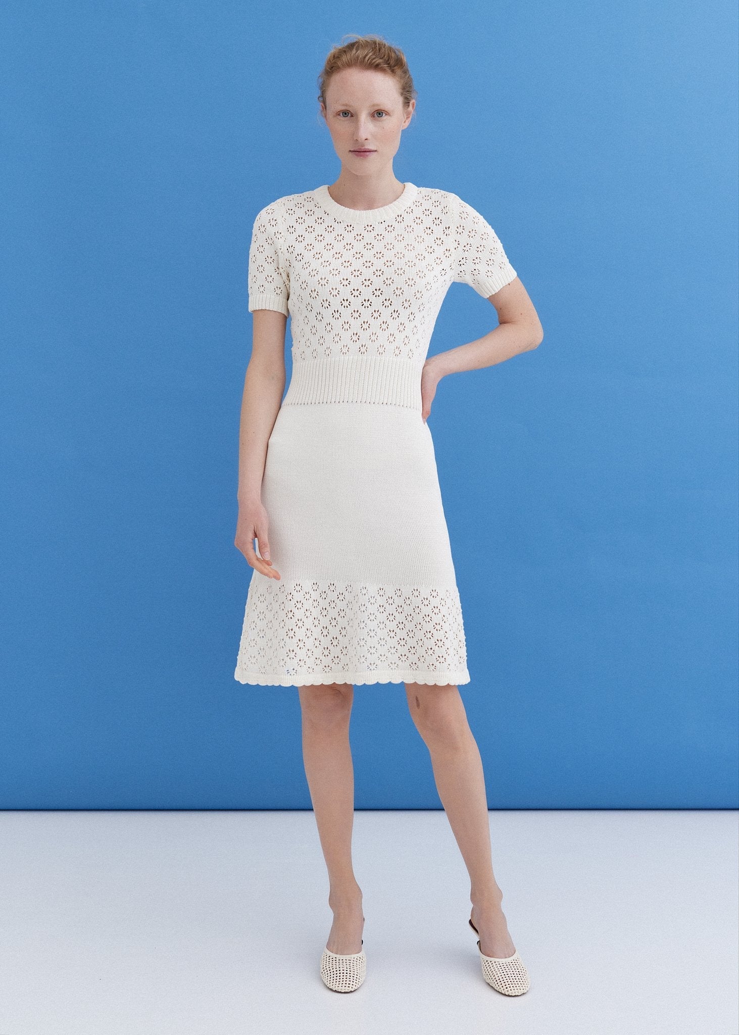 Knitted Cotton Lace Dress