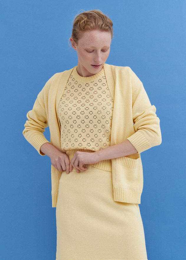Knitted Cotton Mini Skirt Sun