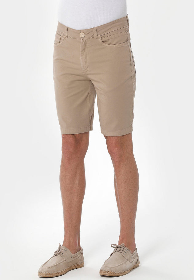 Men's Five-Pocket Organic Cotton Shorts Beige