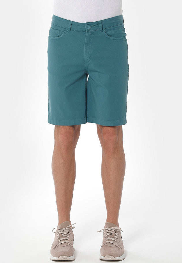 Men's Five-Pocket Organic Cotton Shorts Petrol Green