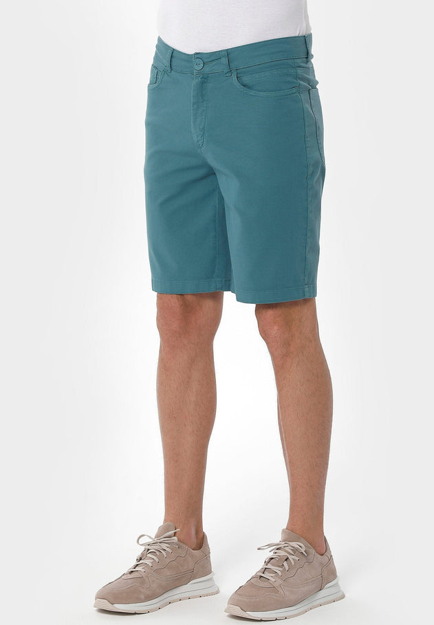 Men's Five-Pocket Organic Cotton Shorts Petrol Green