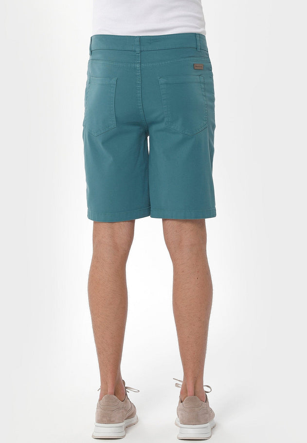 Men's Five-Pocket Organic Cotton Shorts Petrol Green