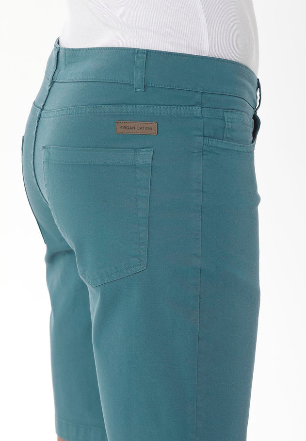 Men's Five-Pocket Organic Cotton Shorts Petrol Green