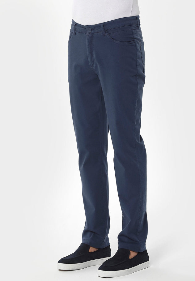 Men's Five-Pocket Organic Cotton Trousers Navy