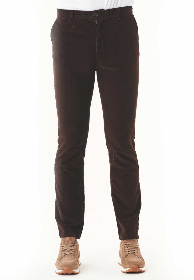 Men's Regular Fit Corduroy Trousers Espresso