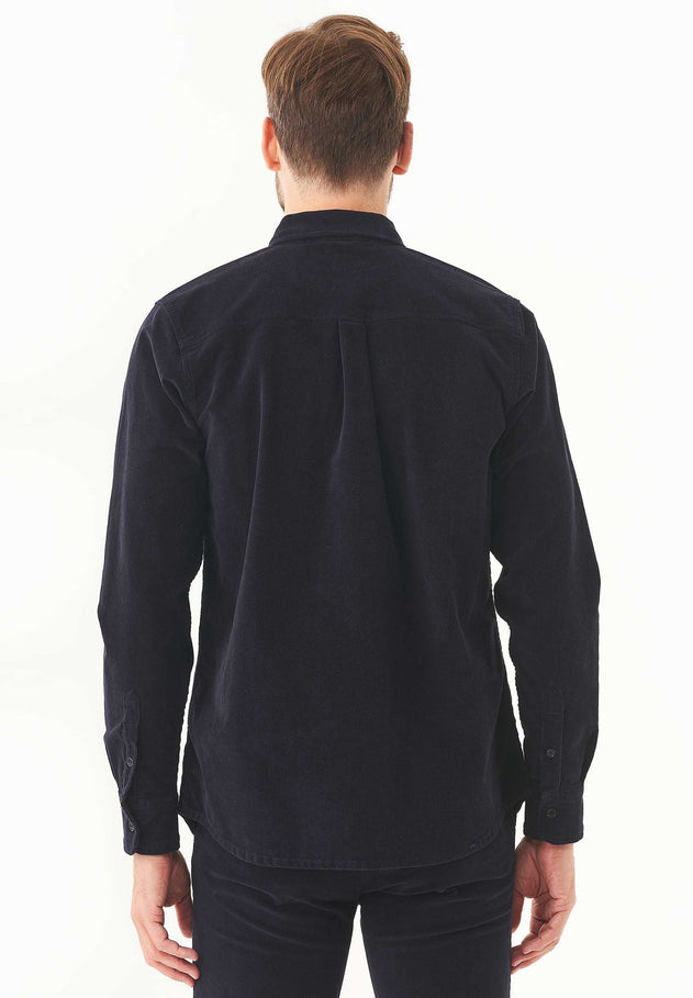 Men's Corduroy Button-Up Shirt Dark Navy