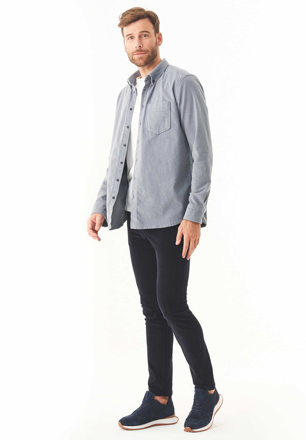 Men's Corduroy Button-Up Shirt Dusty Blue
