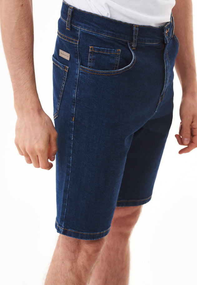 Men's Organic Cotton Denim Shorts Mid Blue