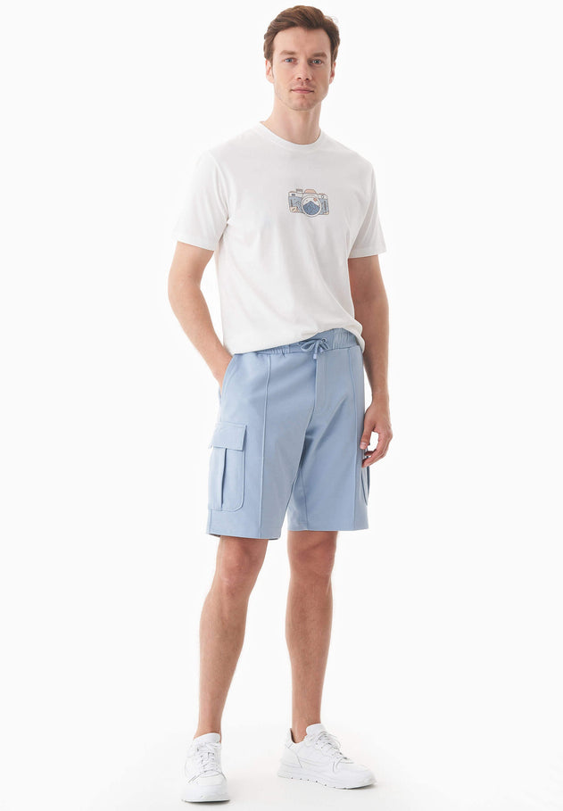 Men's Piqué Cargo Sweatshorts Ice Blue