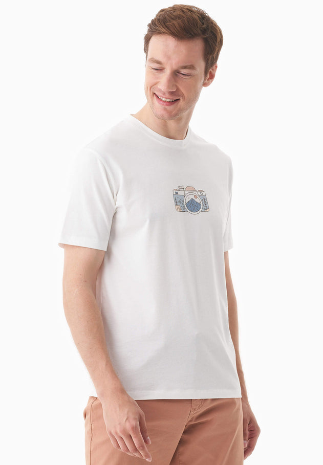 Men's Camera Organic Cotton T-Shirt Off White