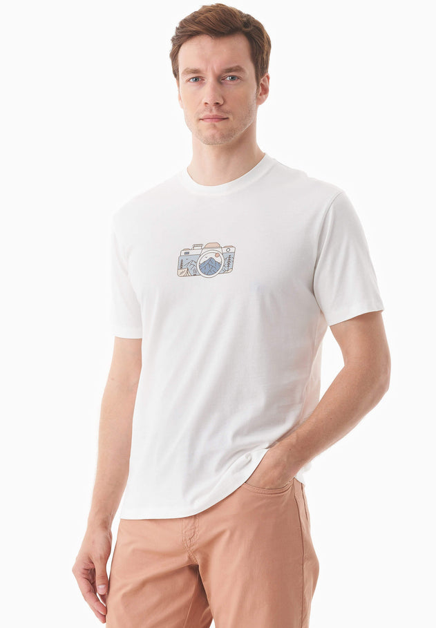 Men's Camera Organic Cotton T-Shirt Off White
