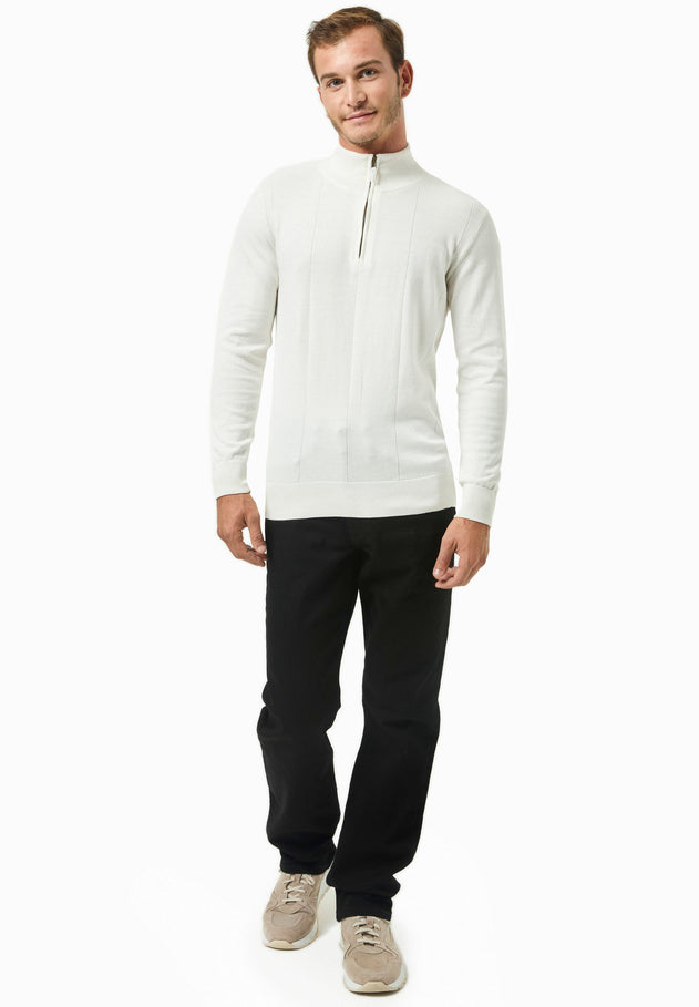 Men's Troyer Zip Sweater Off White