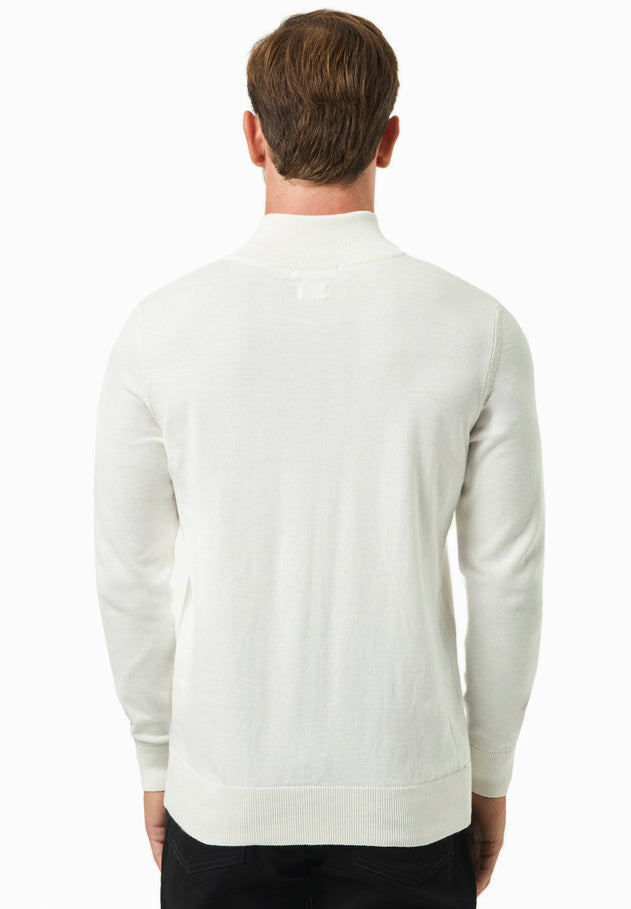 Men's Troyer Zip Sweater Off White