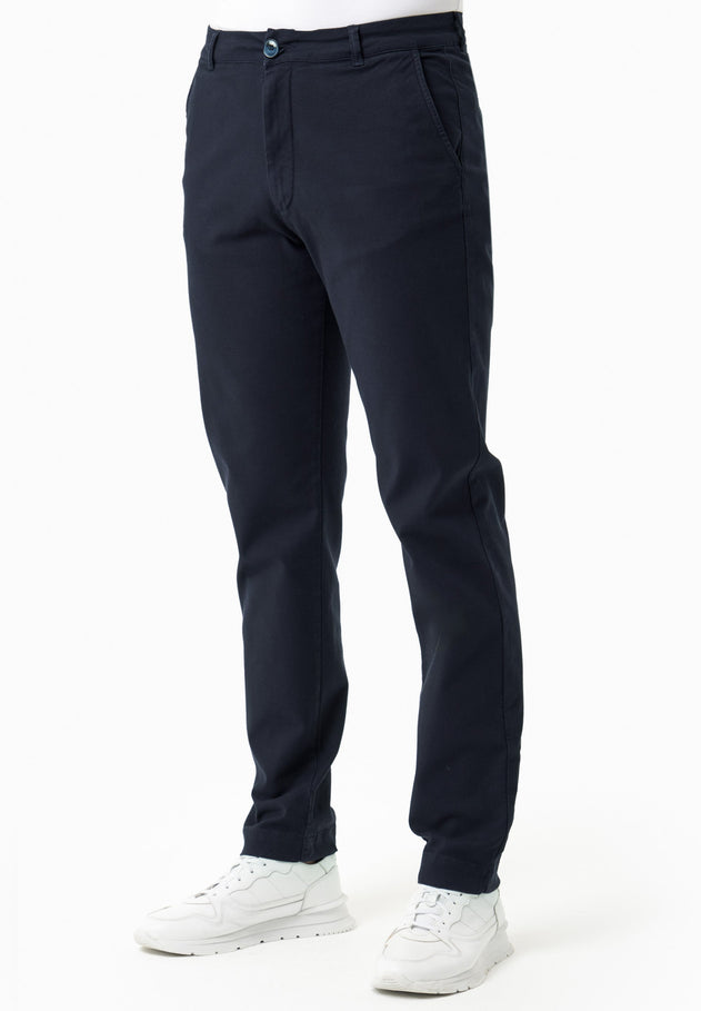 Men's Regular-Fit Organic Cotton Trousers Dark Navy