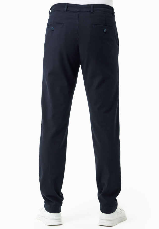 Men's Regular-Fit Organic Cotton Trousers Dark Navy