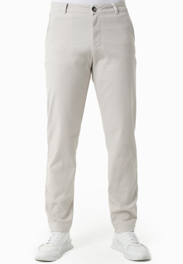 Men's Regular-Fit Organic Cotton Trousers Light Grey