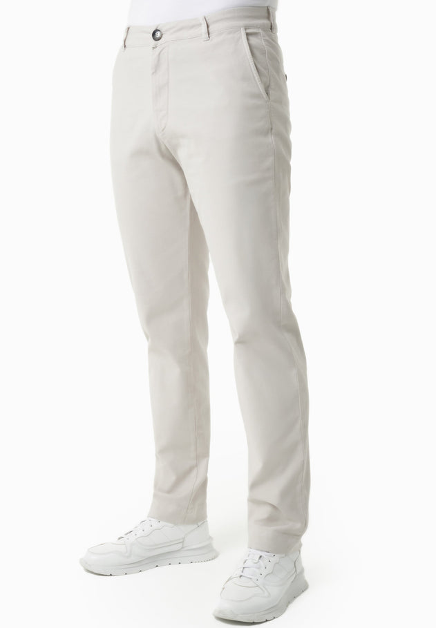 Men's Regular-Fit Organic Cotton Trousers Light Grey
