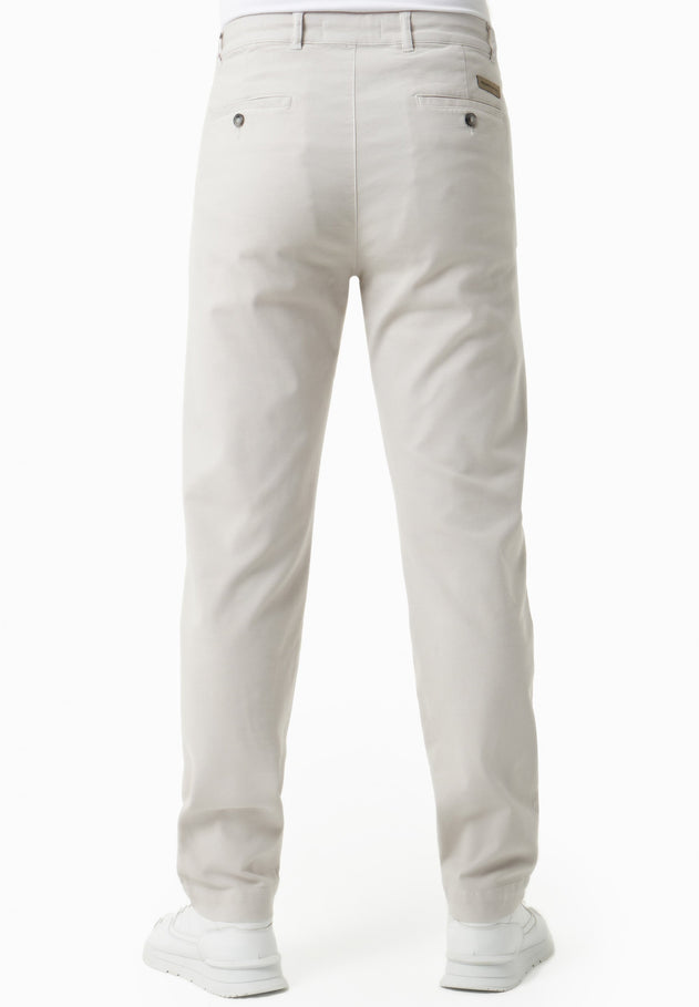 Men's Regular-Fit Organic Cotton Trousers Light Grey