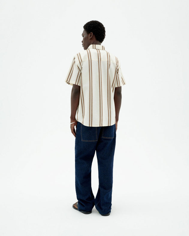 Tom Button-Up Shirt Brown Stripes