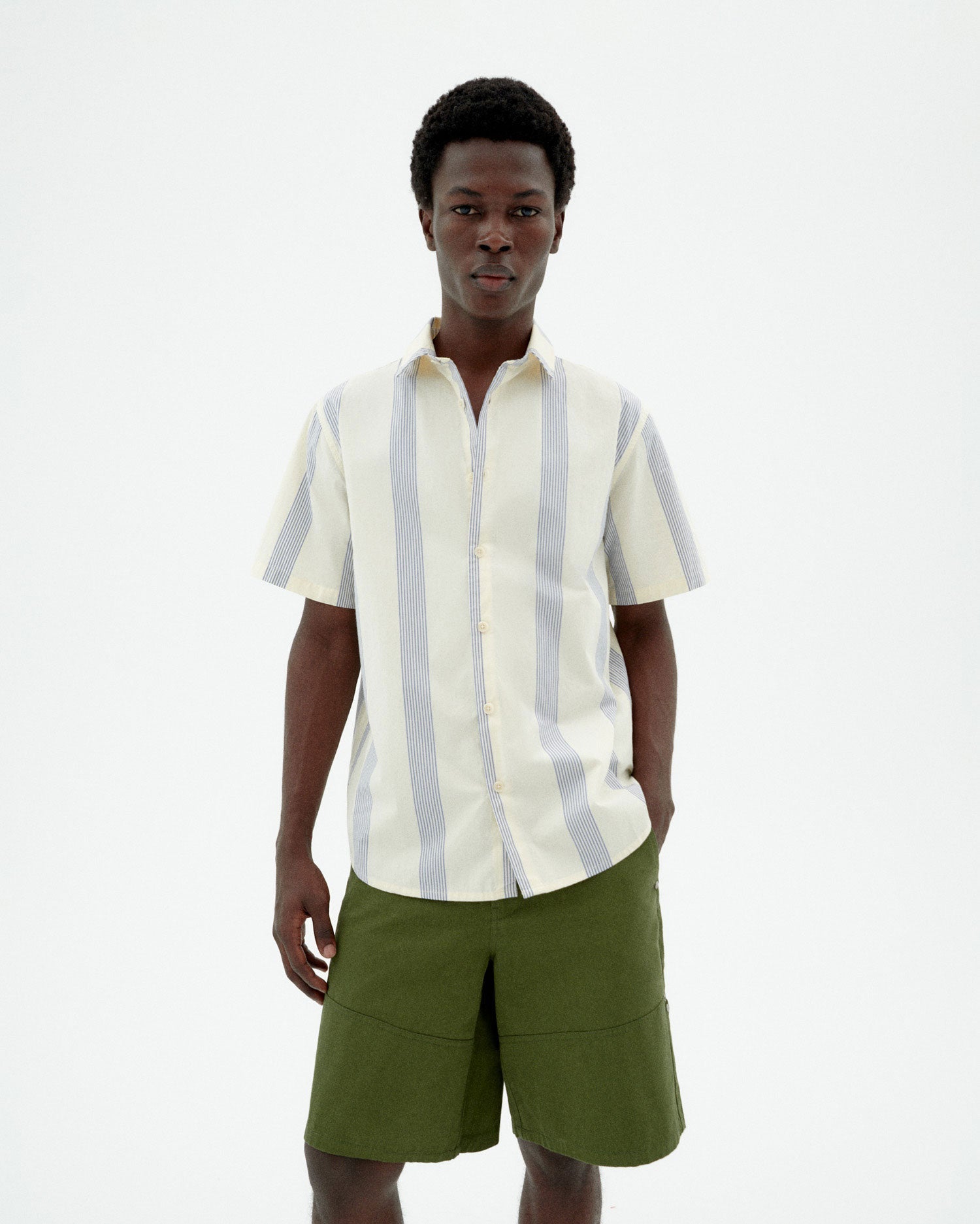 Tom Button-Up Shirt Blue Stripes