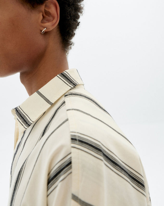 Haru Shirt White Black Striped